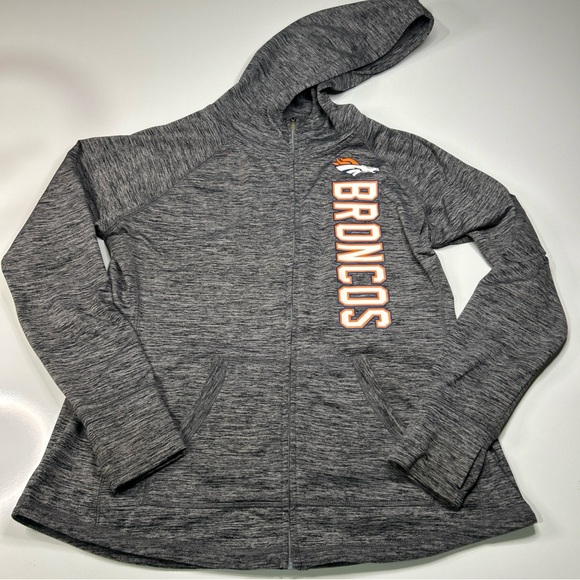 Denver Broncos Gray Zip-Up Jacket Women’s Large - Picture 3 of 13